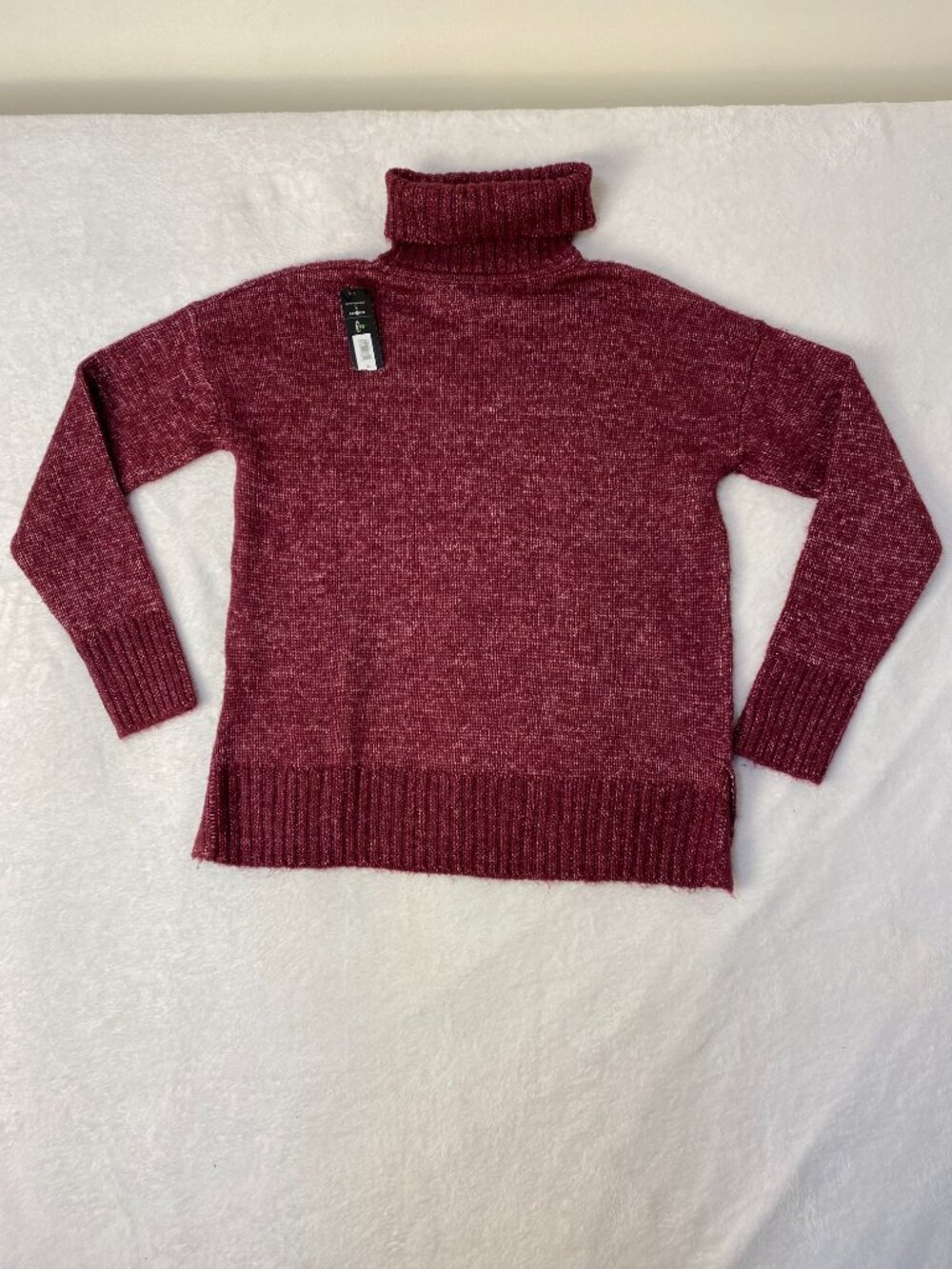 NWT Banana Republic Knit Turtleneck Sweater Heather Maroon Size Medium